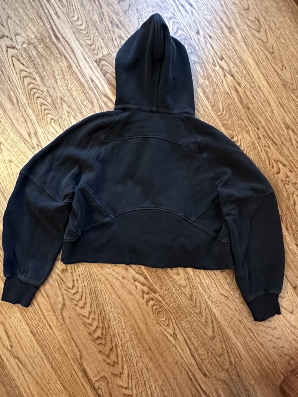 Lululemon Scuba Women’s Half Zip Pullover Cropped Hoodie Black M/L ATHLEISURE - Picture 3 of 4